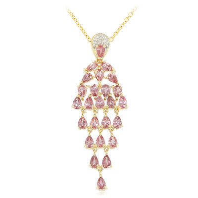 18K Unheated Padparadscha Sapphire Gold Necklace (AMAYANI)