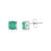 Green Onyx Silver Earrings
