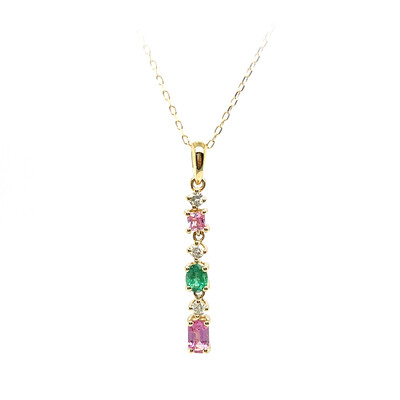 14K Pink Sapphire Gold Necklace (CIRARI)