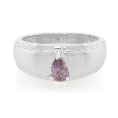 Unheated Ceylon Purple Sapphire Silver Ring