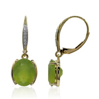 9K Brazilian Green Opal Gold Earrings (Tenner Diniz)