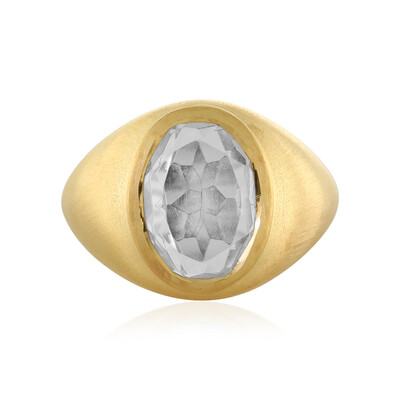 White Quartz Silver Ring