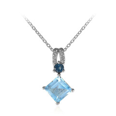 Sky Blue Topaz Silver Necklace