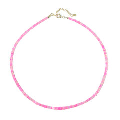 Pink Ethiopian Opal Silver Necklace