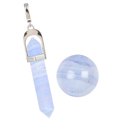 Blue Chalcedony Silver Accessory