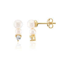 White Freshwater Pearl Silver Earrings