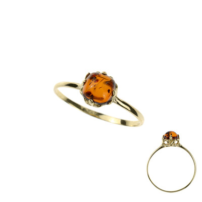 9K Baltic Amber Gold Ring (dagen)