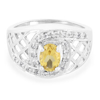 Champagne Quartz Silver Ring
