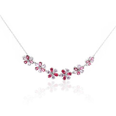 Pink Topaz Silver Necklace