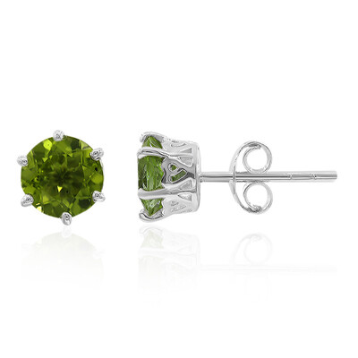 Burmese Peridot Silver Earrings