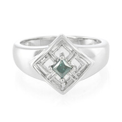 Fancy Diamond Silver Ring