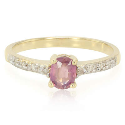 10K Unheated Padparadscha Sapphire Gold Ring