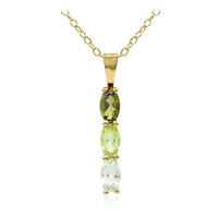 Green Tourmaline Silver Necklace