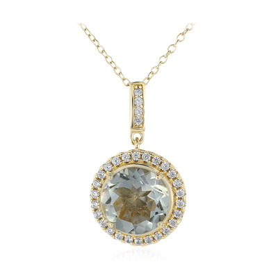 Green Amethyst Silver Necklace