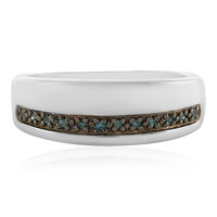 I3 Blue Diamond Silver Ring