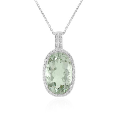 Green Amethyst Silver Necklace