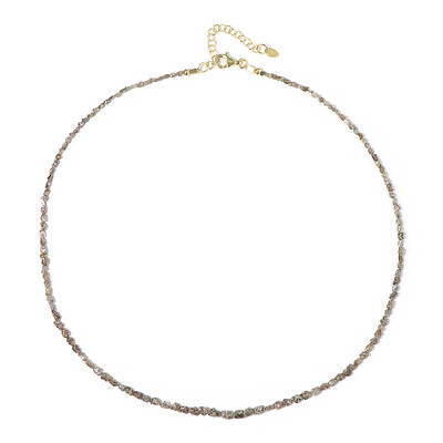 Champagne Diamond Silver Necklace