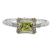 Ouro Verde Quartz Silver Bangle (Dallas Prince Designs)