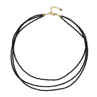 Black Spinel Silver Necklace