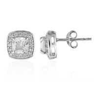 White Topaz Silver Earrings
