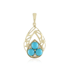 9K Sleeping Beauty Turquoise Gold Pendant (Ornaments by de Melo)