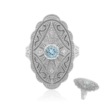Sky Blue Topaz Silver Ring