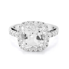 White Topaz Silver Ring