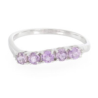 Unheated Ceylon Purple Sapphire Silver Ring