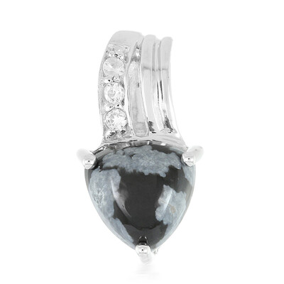 Snowflake Obsidian Silver Pendant