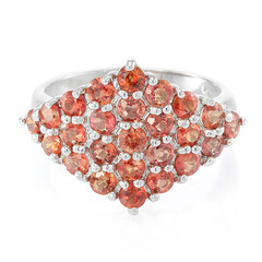 Sunset Ruby Silver Ring