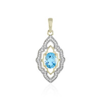9K Swiss Blue Topaz Gold Pendant (Adela Gold)