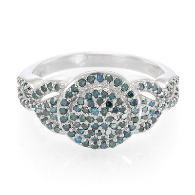 Fancy Diamond Silver Ring