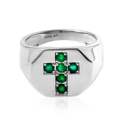 Emerald Silver Ring