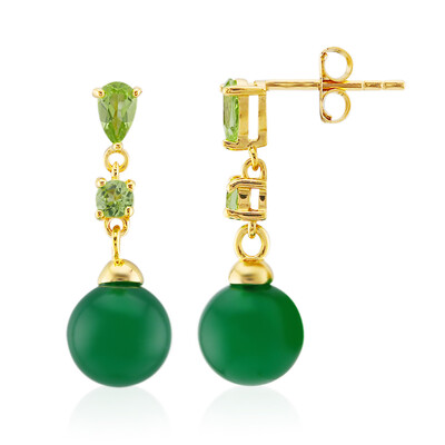 Green Onyx Silver Earrings