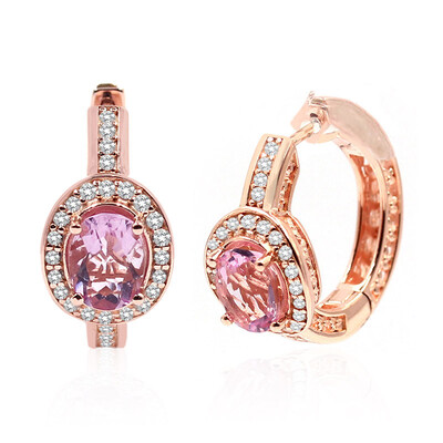 Pink Flouorite Silver Earrings (Dallas Prince Designs)