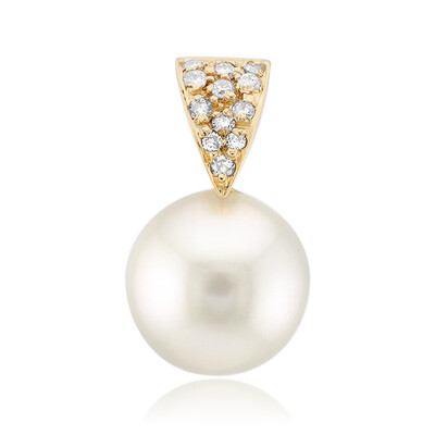 18K White South Sea Pearl Gold Pendant (Michelle Albala)
