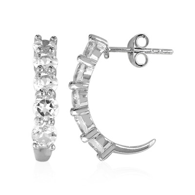 White Topaz Silver Earrings