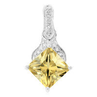 Champagne Quartz Silver Pendant