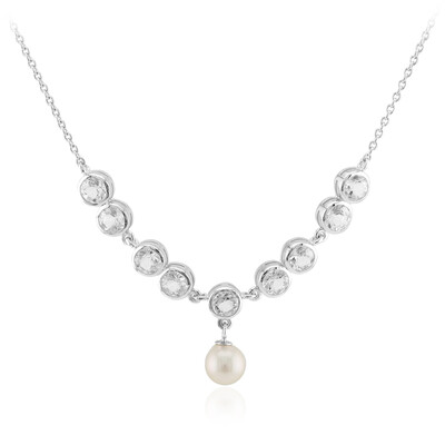 White Freshwater Pearl Silver Necklace