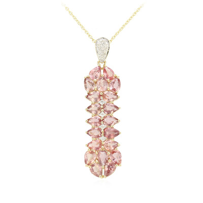 10K Unheated Padparadscha Sapphire Gold Necklace