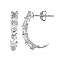 White Topaz Silver Earrings