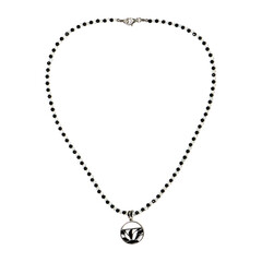 Black Spinel Silver Necklace (Riya)