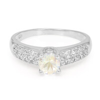 Rainbow Moonstone Silver Ring