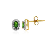 Russian Diopside Silver Earrings
