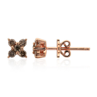 9K SI1 Argyle Rose De France Diamond Gold Earrings (Annette)