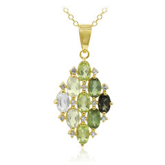 Green Tourmaline Silver Necklace