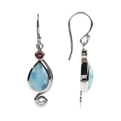 Larimar Silver Earrings