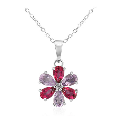 Pink Topaz Silver Necklace