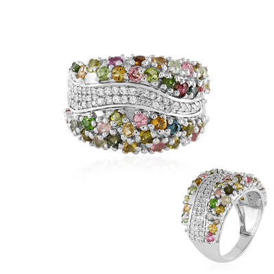 Fancy Tourmaline Silver Ring