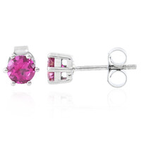 Pink Topaz Silver Earrings